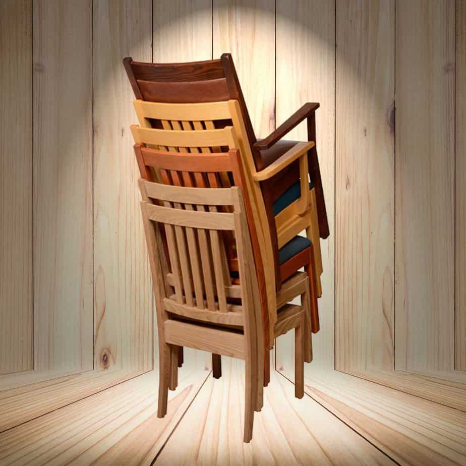 stacking hardwood chairs